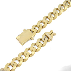 Mens 13MM Cuban Link Chain 1/10th 10k Yellow Gold Bonded 925 24In 45.9g Necklace