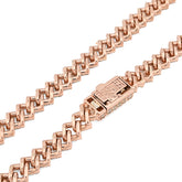 10k Rose Gold 62.4g 18CTW Natural Diamond 8MM Cuban Link Chain 21 Inch Necklace
