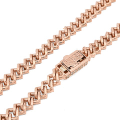 10k Rose Gold 62.4g 18CTW Natural Diamond 8MM Cuban Link Chain 21 Inch Necklace