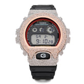 Rose and White 3 CTW Natural Diamonds Digital G-Shock Casio Watch For Mens