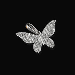 10k White Gold 0.26CTW Natural Diamond Butterfly Pendant 1.4g Womens Charm