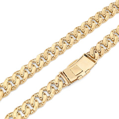 8MM 10k Yellow Gold 9 CTW Natural Diamond Cuban Link Chain 20In 36.8gms Necklace