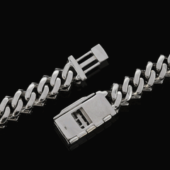 12MM 10k White Gold 16-5/8CTW Diamond Cuban Mens Necklace 165gms 22Inch Chain