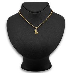 Pure 10k Yellow Gold Religious Praying Hands Pendant 1.1g Unisex Charm