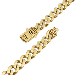 1/10th 10k Yellow Gold Bonded 925 8MM Cuban Link Chain 20 Inch 25.2gms Necklace