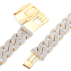 12MM 10k Yellow Gold 20.05 CTW 73.1gms Natural Diamond Cuban Chain 22In Necklace