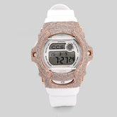 G-Shock BG169U Baby G 4.80CTW Rose Natural Diamond Bezel White Band Women Watch