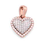 10k Rose & White Gold 1.6g 0.4CTW Natural Diamond Dome Heart Shape Pendant Charm