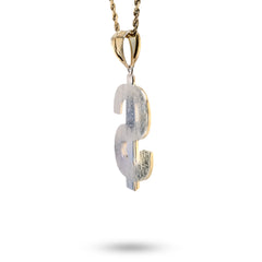 1/10th 10k Gold Bonded 925 Two Tone "$" Dollar Symbol Pendant 3.8g Charm For Men