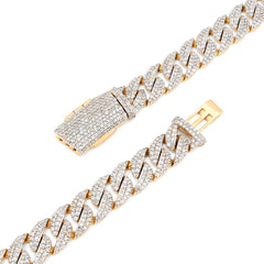 8MM 10k Yellow Gold 9 CTW Natural Diamond Cuban Link Chain 20In 36.8gms Necklace