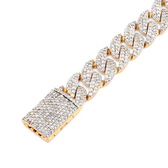8MM 10k Yellow Gold 16.2g 3.9CTW Natural Diamond Cuban Link 8 Inch Mens Bracelet