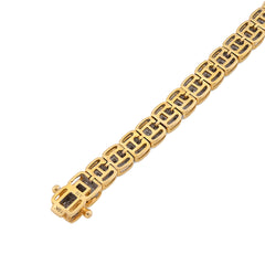 5.5MM 10k Yellow Gold 15.2gm 3.72CTW Round/Baguette Pure Diamond Tennis Bracelet