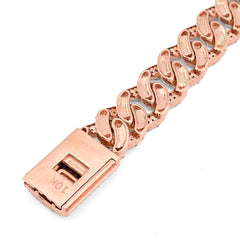 Mens 10MM 10k Rose Gold 26.2g 6.32CTW Natural Diamond Cuban Link Bracelet 8 Inch