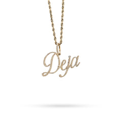 10k Yellow Gold 1CTW Natural Diamond "Deja" Name Letter Pendant 3g Custom Charm