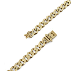 10MM Cuban Link Chain 24Inch Necklace 40.2gms 1/10th 10k Yellow Gold Bonded 925