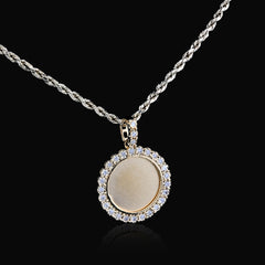 10k Yellow Gold 0.24CT Natural Diamond Round Medallion Memory Pendant 3.8g Charm