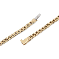 3MM 10k Yellow Gold 9.50CTW Natural Diamond 24gm Illusion Tennis Chain Necklace