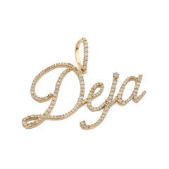 10k Yellow Gold 1CTW Natural Diamond "Deja" Name Letter Pendant 3g Custom Charm