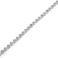 925 Sterling Silver 3.7gms 2 CTW Lab Grown Diamond Tennis Bracelet 7 Inch Armlet