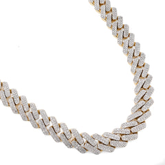 11MM 10k Yellow Gold 6.74CTW Natural Diamond Prong Cuban Chain 63.9gms Necklace