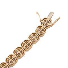 8.25MM 10k Gold 19.9gms 7.82CTW Round/Baguette Diamond Square Tennis Bracelet