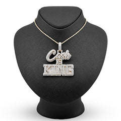 10k Yellow Gold 4.96CTW Pure Diamond "Cash Is King" Pendant Solid Back 37g Charm