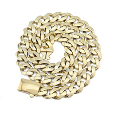7MM Cuban Link 16.9gms Chain 1/10th 10k Yellow Gold Bonded 925 20 Inch Necklace