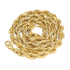 Solid Real 8MM 14k Yellow Gold Rope Chain 26 Inches 182 grams Necklace For Mens