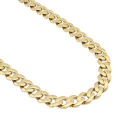 1/10th 10k Yellow Gold Bonded 925 8MM Cuban Link Chain 20 Inch 25.2gms Necklace