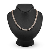 10k Rose Gold 62.4g 18CTW Natural Diamond 8MM Cuban Link Chain 21 Inch Necklace