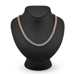 10k Rose Gold 62.4g 18CTW Natural Diamond 8MM Cuban Link Chain 21 Inch Necklace