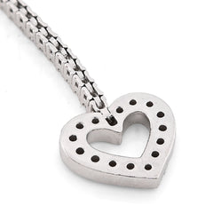1.5MM 14k White Gold 6.5g 1.25CTW Natural Diamond Heart Tennis Bracelet 7 Inches
