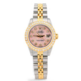 Rolex Datejust 26MM 1.5CT Natural Diamond Bezel/Dial Pink MOP Face Two Tone Jubilee Women Watch