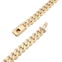8MM 10k Yellow Gold 9.5CTW Natural Diamond 22In Cuban Link Chain 54.6gm Necklace