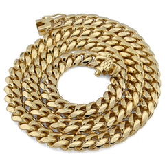 Mens 8MM Stainless Steel Gold Plated Cuban Link Chain 20 Inches 59.9gms Necklace