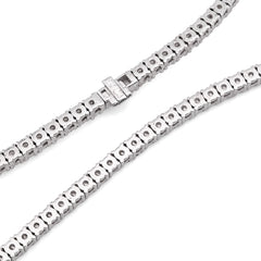 2.7MM 925 Sterling Silver 9 CTW Lab Diamond Tennis Chain 16 Inch 18.2gm Necklace