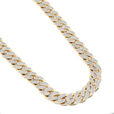 11.5MM 10k Yellow Gold 9.7CTW Natural Diamond Cuban Link Chain 128.6gms Necklace