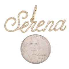 10k Yellow Gold 1CTW Natural Diamond "Serena" Name Pendant 3.1g Custom Charm
