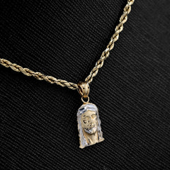 10k Yellow & White Gold Mens Jesus Pendant Religious 0.7g Charm