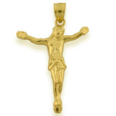 Mens 10k Yellow Gold Jesus Crucifix Religious Pendant 2g Charm
