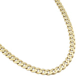 10MM Cuban Link Chain 24Inch Necklace 40.2gms 1/10th 10k Yellow Gold Bonded 925