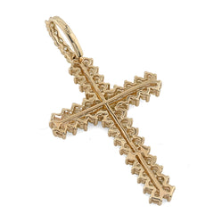 Pure 10k Yellow Gold 1.2CTW Natural Diamond Cluster Cross Pendant 2.2gms Charm