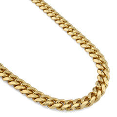 Mens 8MM Stainless Steel Gold Plated Cuban Link Chain 20 Inches 59.9gms Necklace