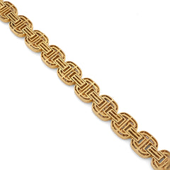 10MM 10k Yellow Gold 24.3gm 4.11CTW Pure Round/Baguette Diamond GG Link Bracelet