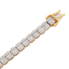 5.5MM 10k Yellow Gold 15.2gm 3.72CTW Round/Baguette Pure Diamond Tennis Bracelet