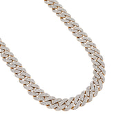8MM 10k Yellow Gold 9.5CTW Natural Diamond 22In Cuban Link Chain 54.6gm Necklace
