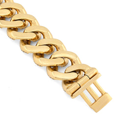 12MM 10k Yellow Gold 49.4g 6.75CT Pure Round/Baguette Diamond Cuban 8In Bracelet
