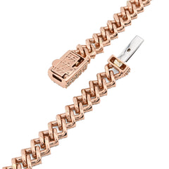 10k Rose Gold 62.4g 18CTW Natural Diamond 8MM Cuban Link Chain 21 Inch Necklace