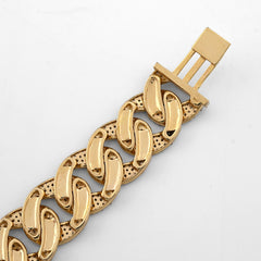 12MM 10k Yellow Gold 27.9g 7.5CTW Natural Diamond 8 Inch Cuban Link Men Bracelet