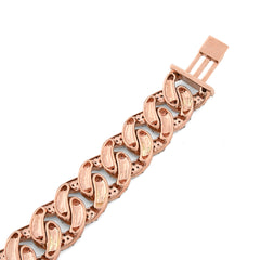 Mens 10MM 10k Rose Gold 26.2g 6.32CTW Natural Diamond Cuban Link Bracelet 8 Inch
